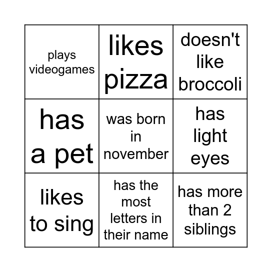 Bingo Card