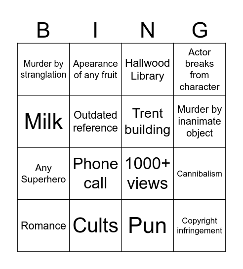 FMS Bingo Card