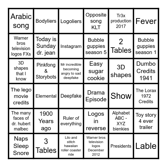 1789-2023 Bingo Card