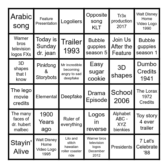 1789-2023 Bingo Card