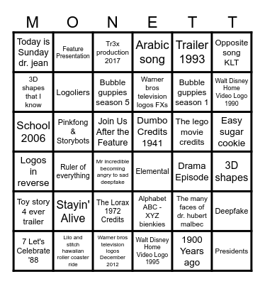 1789-2023 Bingo Card