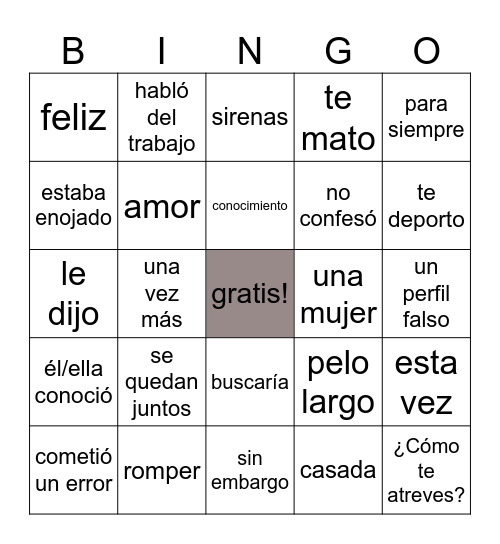 Jake Bingo Card