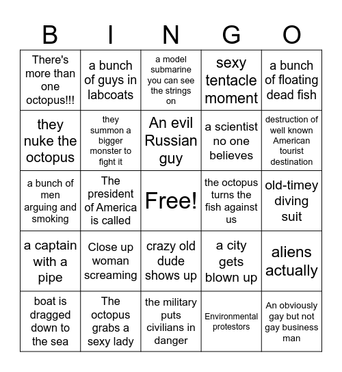 Spoopy Bingo Card