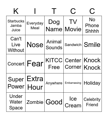Bonding BINGO Card