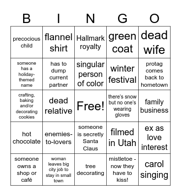 Hallmark Bingo Card