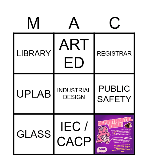 2023 Departmental Bingo Card