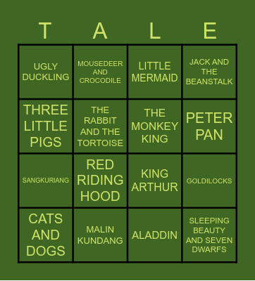 NARRATIVE Bingo Card