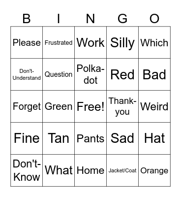 Quarter 1 ASL Review Bingo Card