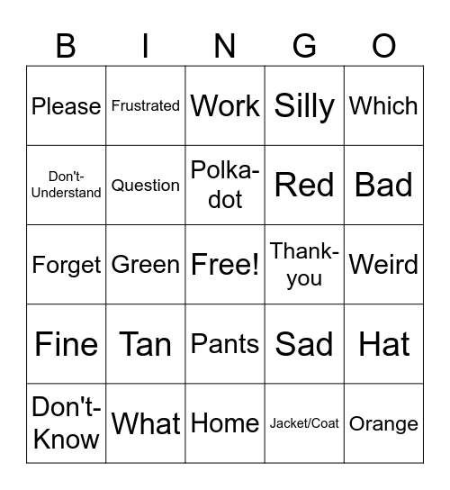 Quarter 1 ASL Review Bingo Card