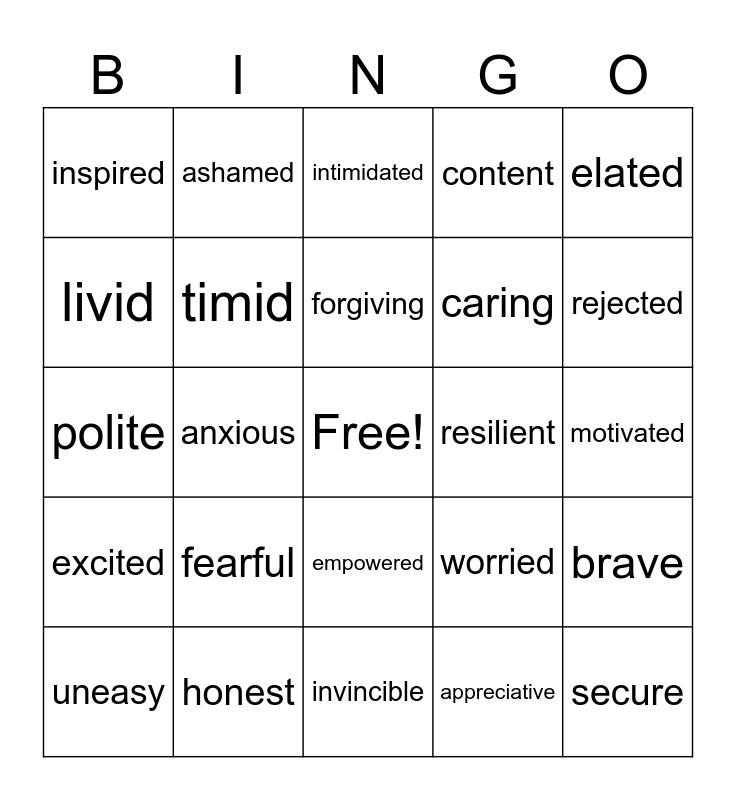 SEL SCHOOLWIDE BINGO Card