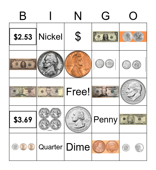 Money Bingo Card