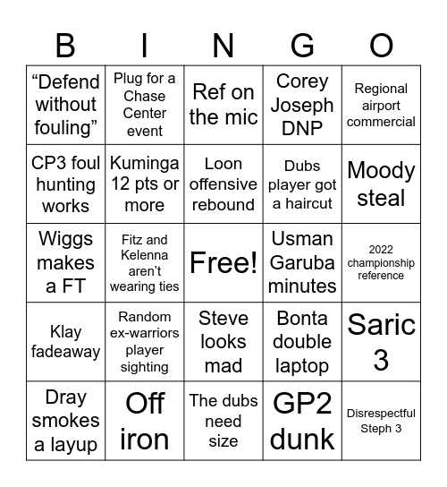 NBCSBA Dubs 23-24 Bingo Card