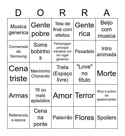 Dorama bingo Card