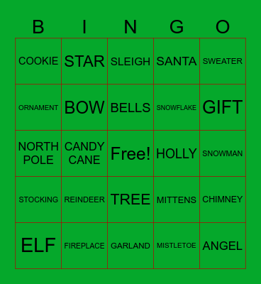 CHRISTMAS Bingo Card