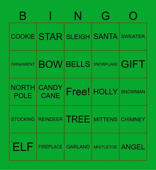 CHRISTMAS Bingo Card