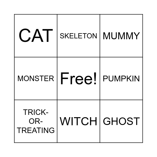 HALLOWEEN Bingo Card