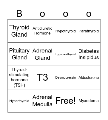 Endocrine Bingo Card