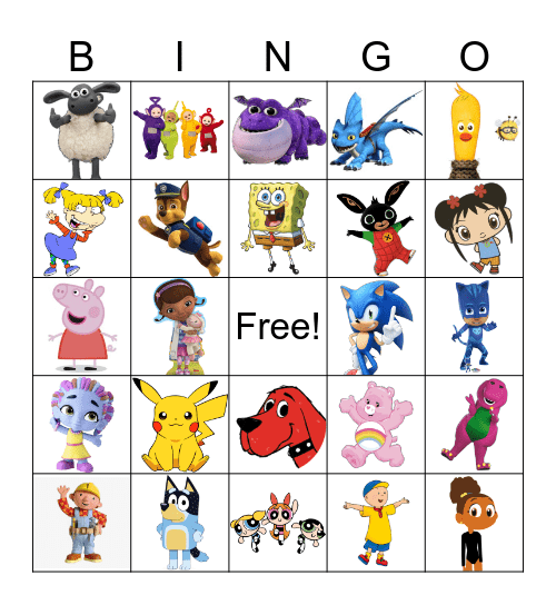 CHARACTERS Bingo Card