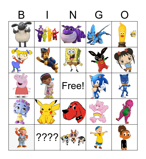 CHARACTERS Bingo Card