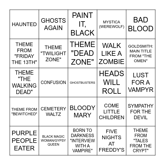 HALLOWEEN PART 1 Bingo Card