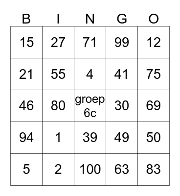 de juf ruimt op - bingo Card