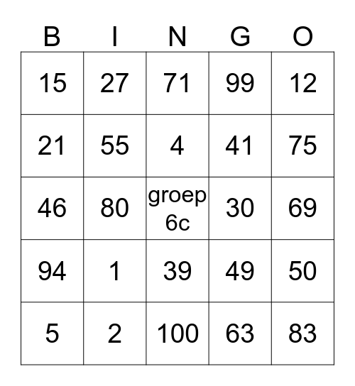 de juf ruimt op - bingo Card