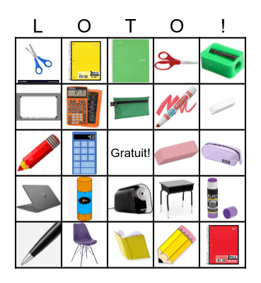 Qu'est-ce qu'il y a dans ton sac à dos? Bingo Card