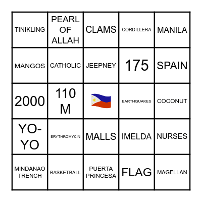 FILIPINO BINGO!! Bingo Card