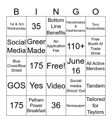 Spring into Membership! Bingo Card