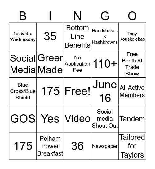 Spring into Membership! Bingo Card