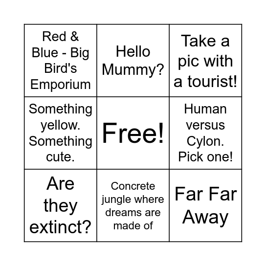 Ecosystems Team Bonding Bingo Card
