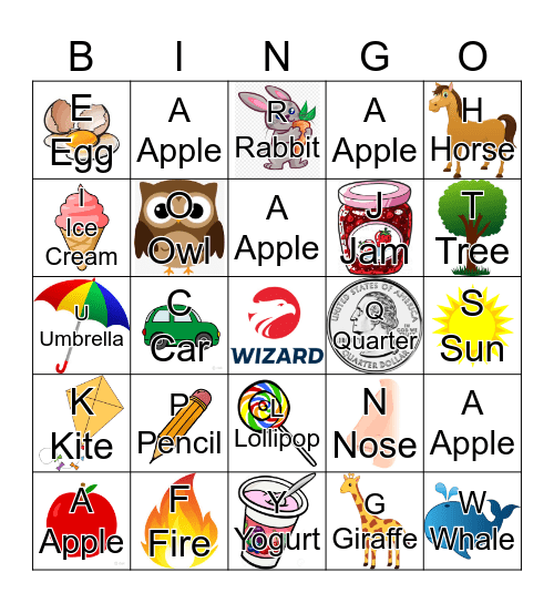 Alphabet Bingo Card