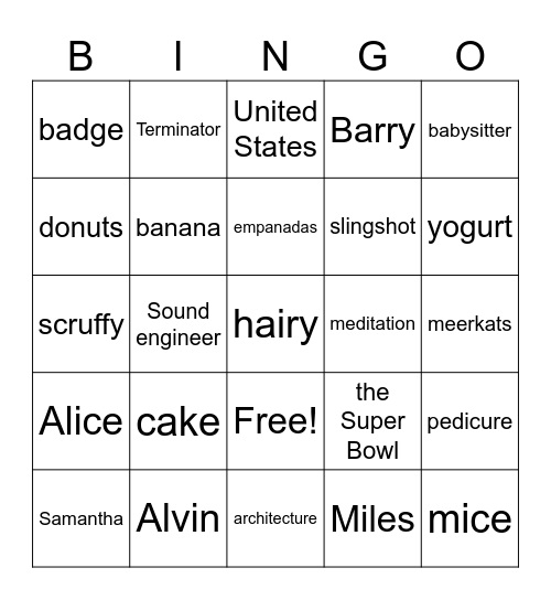 Bingo Card