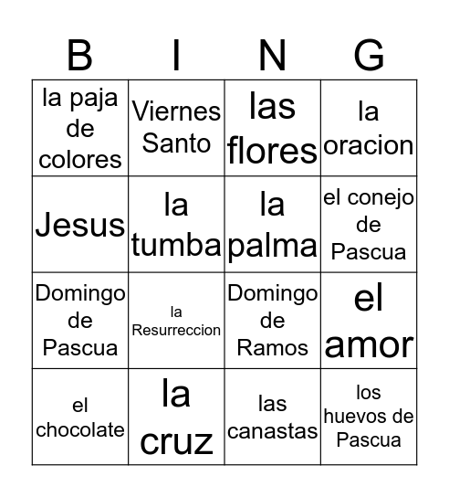 La Pascua Bingo Card