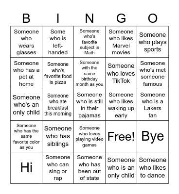 GCO Bingo Card