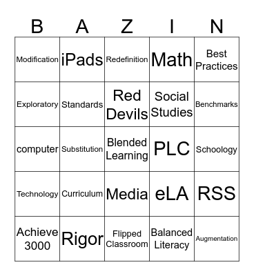 BAZINGA Bingo Card