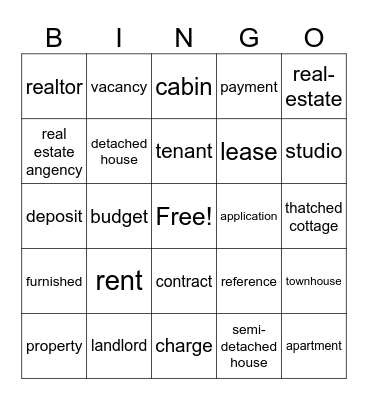 All about the HOUSES Bingo Card