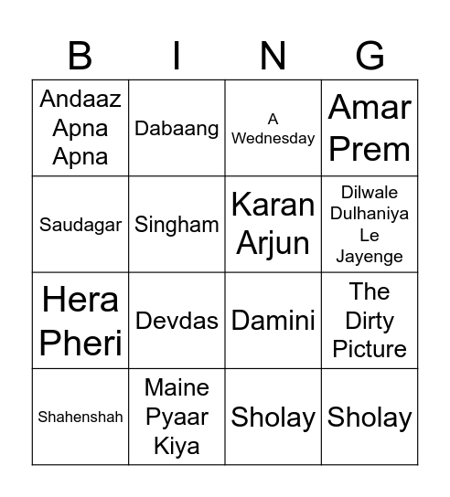 Veere Di Diwali Bingo Card