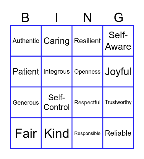 LCitC Character Bingo Card