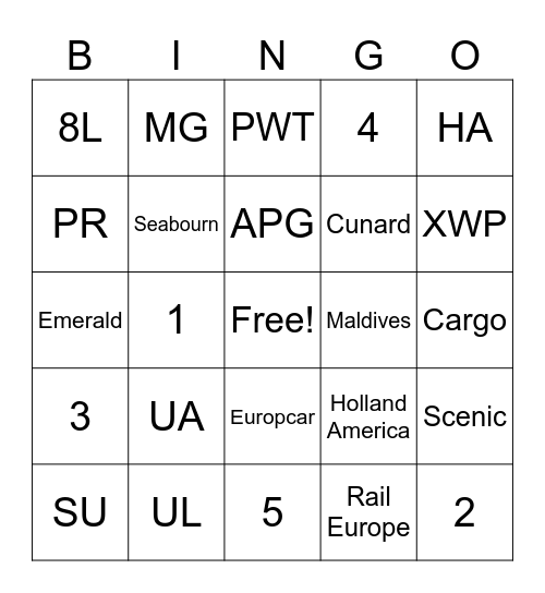 Glow Night Bingo Card