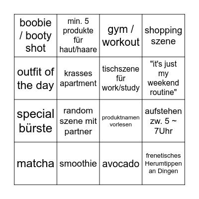 THAT GIRL - bingo Card