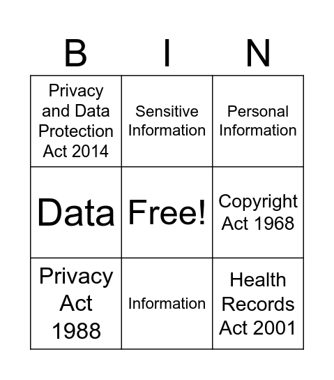 legislation woooo Bingo Card