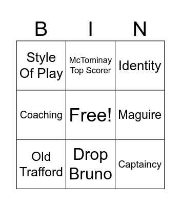 TUS Call In Bingo Card