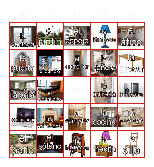 La casa Bingo Card