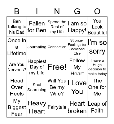 BENGO Bingo Card