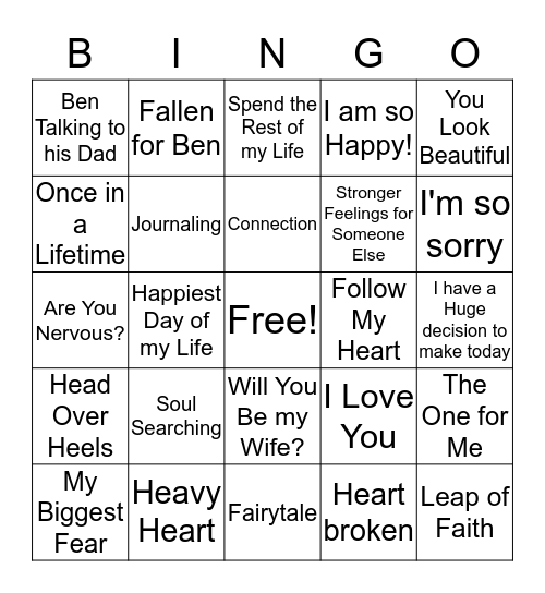 BENGO Bingo Card