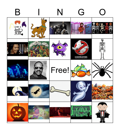 Halloween Music Bingo Card