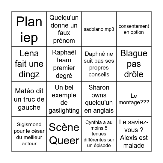 Coeur Océan Super Bingo Card
