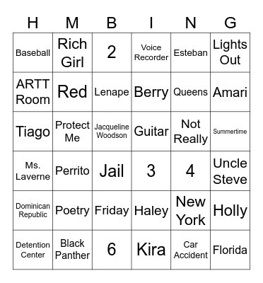 Harbor Me Bingo Card