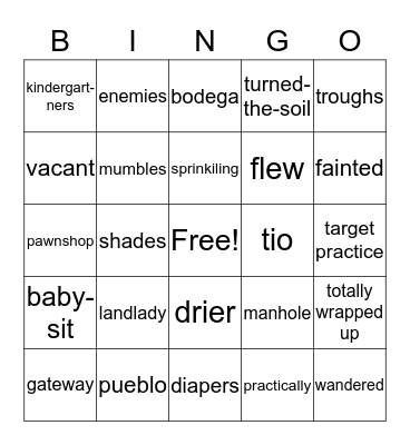 Gonzalo Bingo Card